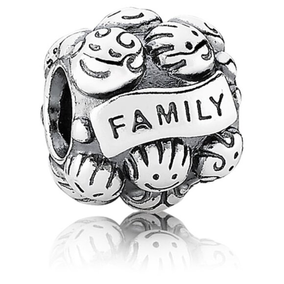 PANDORA Love & Family Charm Authentic Sterling Silver Smiling Faces Engraved - Picture 14 of 14